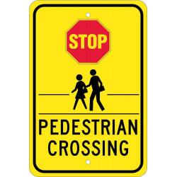 NMC TM17 Stop Pedestrian Crossing Sign (Graphic)