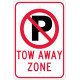 NMC TM174 No Parking Symbol, Tow Away Zone Sign (Graphic), 18" x 12"