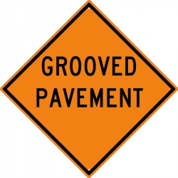 NMC TM189K Grooved Pavement Ahead Sign, 30" x 30", .080 HIP Reflective Aluminum