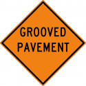 NMC TM189K Grooved Pavement Ahead Sign, 30" x 30", .080 HIP Reflective Aluminum