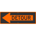 NMC TM194K Detour w/ Arrow Left Sign, 12" x 36", .080 HIP Reflective Aluminum