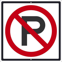 NMC TM205 No Parking Sign (Graphic), 24" x 24"