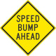 NMC TM214K Speed Bump Ahead Sign, 24" x 24", .080 HIP Reflective Aluminum