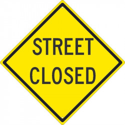 NMC TM216K Street Closed Sign, 24" x 24", .080 HIP Reflective Aluminum