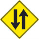 NMC TM238K Two Way Traffic Arrow Sign (Graphic), 30" x 30", .080 HIP Reflective Aluminum