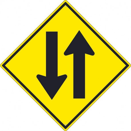 NMC TM238K Two Way Traffic Arrow Sign (Graphic), 30" x 30", .080 HIP Reflective Aluminum