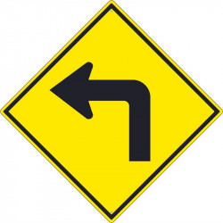 NMC TM239K Left Turn Arrow Sign (Graphic), 30" x 30", .080 HIP Reflective Aluminum