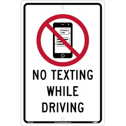 NMC TM253 No Texting While Driving Traffic Sign, 18" x 12"