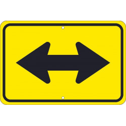 NMC TM255K Large Arrow Two Directions Sign (Graphic), 12" x 18", .080 HIP Reflective Aluminum