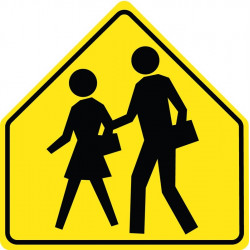 NMC TM301 School Crossing Traffic Sign (Graphic), 30" x 30"