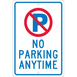 NMC TM33 No Parking Anytime Signs (Graphic), 18" x 12"
