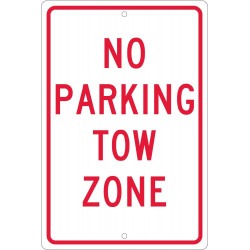 NMC TM38 No Parking Tow Zone Sign, 18" x 12"