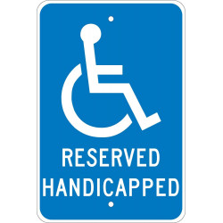 NMC TM39J Reserved Handicapped Sign (Graphic), 18" x 12", .080 EGP Reflective Aluminum