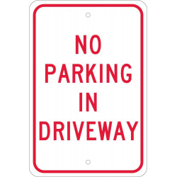 NMC TM46 No Parking In Driveway Sign, 18" x 12"