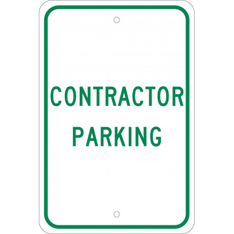 NMC TM50 Contractor Parking Sign, 18" x 12"