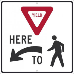 NMC TM519 Yield Here To Pedestrian Sign (Graphic), 24" x 24"