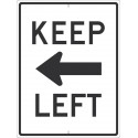 NMC TM531 Keep Left Sign w/ Arrow, 24" x 18"