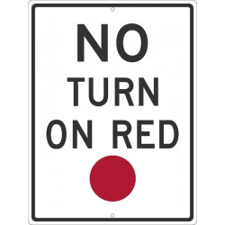 NMC TM533 No Turn On Red Sign (Graphic), 24" x 18"