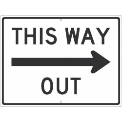 NMC TM535 This Way Out Sign w/ Right Arrow (Graphic), 24" x 18"
