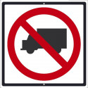 NMC TM537 No Trucks Sign (Graphic), 24" x 24"
