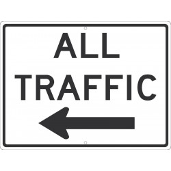 NMC TM546 All Traffic Sign w/ Arrow Left (Graphic), 18" x 24"
