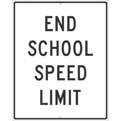 NMC TM601 End School Speed Limit Sign, 30" x 24"