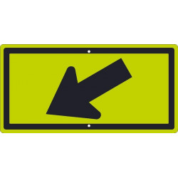 NMC TM607DG Diagonal Arrow Downward Sign (Graphic), 12" x 24", DG Reflective Aluminum