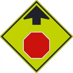 NMC TM609 Stop Ahead Sign w/ Arrow (Graphic)