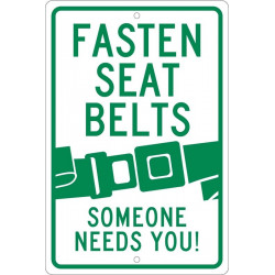 NMC TM60 Fasten Seat Belts, Someone Needs You, 18" x 12"