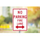 NMC TM620 No Parking Fire Lane Sign w/ Double Arrow, 18" x 12"