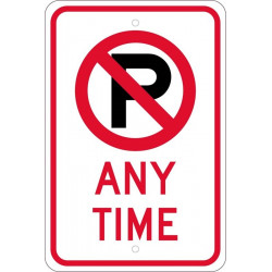 NMC TM622J No Parking Any Time Sign (Graphic), 18" x 12", .080 EGP Reflective Aluminum