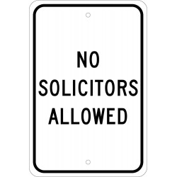 NMC TM66 No Solicitors Allowed Sign, 18" x 12"