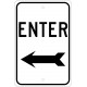 NMC TM77 Enter Sign w/ Left Arrow, 18" x 12"