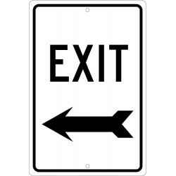 NMC TM79 Exit Sign w/ Left Arrow, 18" x 12"