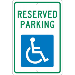 NMC TM87 Reserved Parking Sign, 18" x 12"