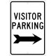 NMC TM8 Visitor Parking Sign w/ Right Arrow, 18" x 12"