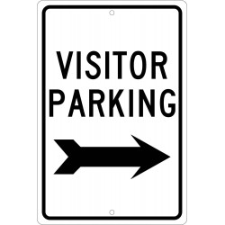 NMC TM8 Visitor Parking Sign w/ Right Arrow, 18" x 12"