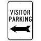 NMC TM9 Visitor Parking Sign w/ Left Arrow, 18" x 12"