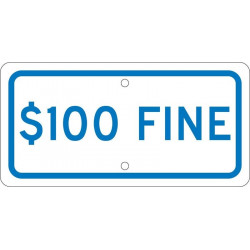 NMC TMA7 $100 Fine Sign, 6" x 12"