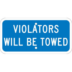 NMC TMAS10 Violators Will Be Towed Plaque Sign, 6" x 12"