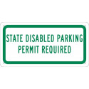 NMC TMAS17 State Disabled Parkingpermit Required Plaque Sign, 6" x 12"