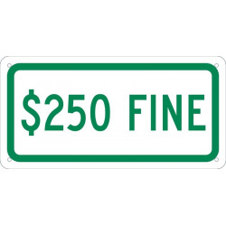 NMC TMAS19 $250 Fine Plaque Sign, 6" x 12"