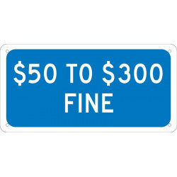 NMC TMAS20 $50 To $300 Fine Plaque Sign, 6" x 12"