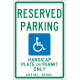 NMC TMS305 Reserved Parking, Handicap Plate Or Permit Only Sign, 18" x 12"