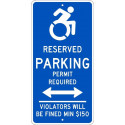 NMC TMS309 Reserved Parking Permit Required Sign, 24" x 12"