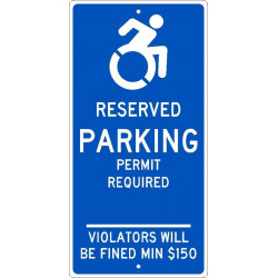 NMC TMS310 Reserved Parking Permit Required Sign, 24" x 12"