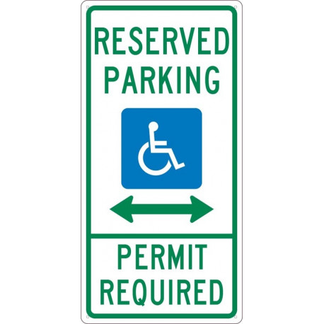 NMC TMS311 Reserved Parking Permit Required Sign, 24" x 12"