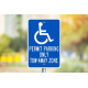 NMC TMS314 Permit Parking Only Tow-Away Zone Sign, 18" x 12"
