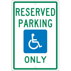 NMC TMS318 Reserved Parking Only Sign, 18" x 12"