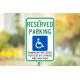 NMC TMS323 Reserved Parking Minimum Fine $250 Sign, 18" x 12"